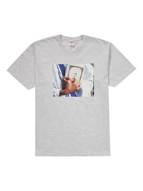 Supreme FW19 Week 7 Bible Tee Printing Short Sleeve Unisex light grey SUP-FW19-733