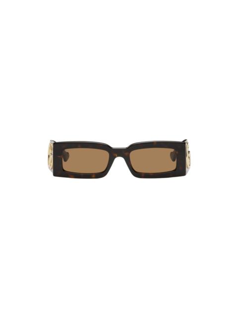 GUCCI Brown Rectangular Sunglasses