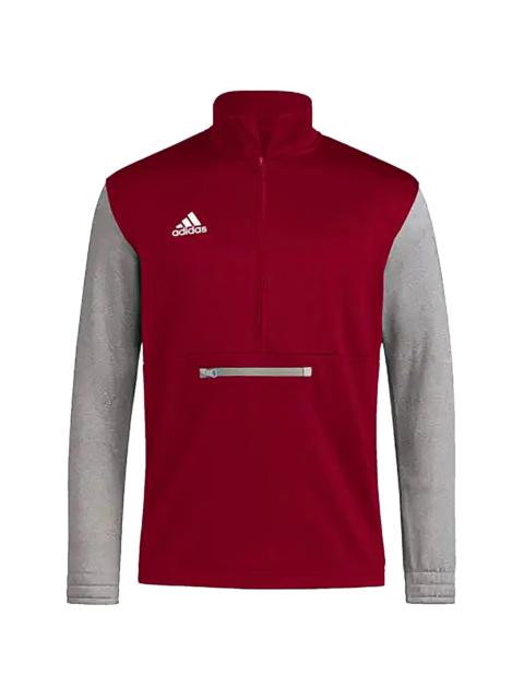 adidas ULM Warhawks Quarter-Zip Jacket "Team Maroon / Medium Grey Heather / White" HI3134