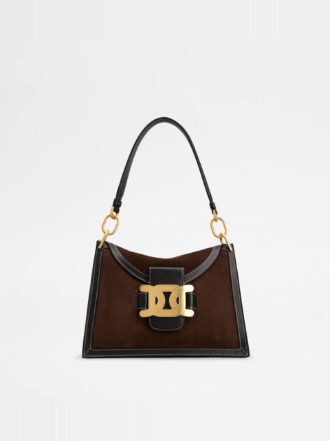 Tod's KATE SHOULDER BAG IN SUEDE SMALL - BROWN