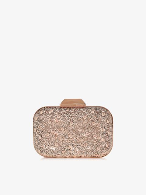 JIMMY CHOO Cloud
Rose Gold Crystal Covered Clutch Bag