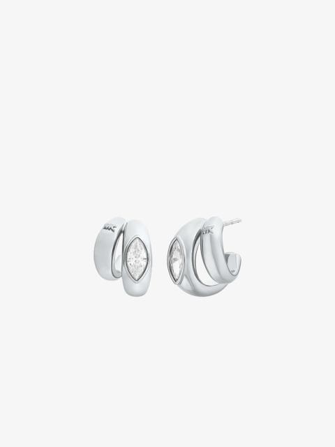 MICHAEL KORS Marquise Cut Cubic Zirconia Double Hoop Earrings
