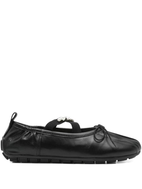 Simone Rocha Simone Rocha Jewel-embellished Leather Ballet Flats