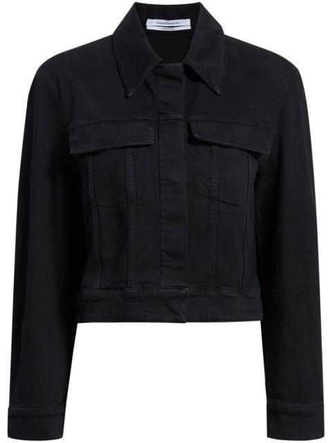 Another Tomorrow cropped organic-cotton blend denim jacket
