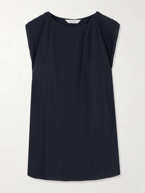 Max Mara Cambusa plissé-chiffon top