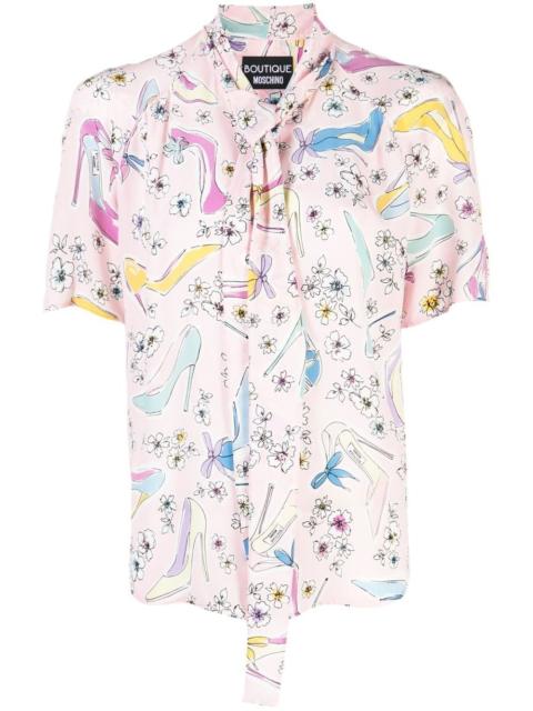 Moschino shoe floral-print blouse