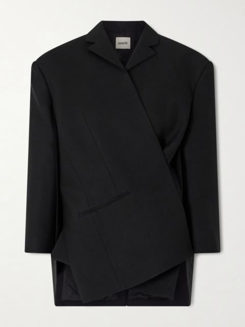 KHAITE Palto wool and silk-blend cady blazer Black