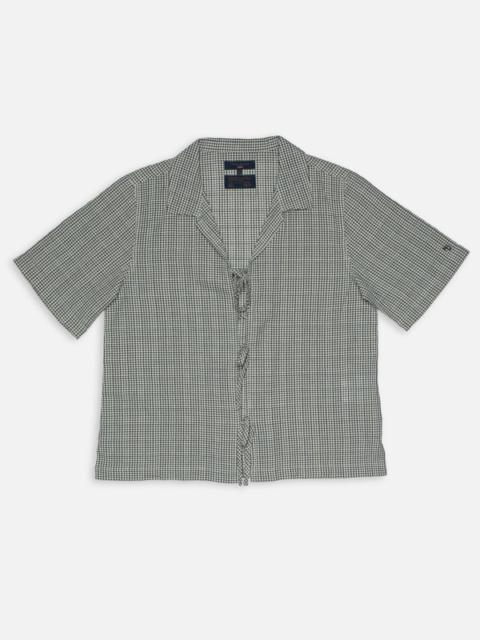 Nudie Jeans Moa Tie Check Indigo Blouse Blue