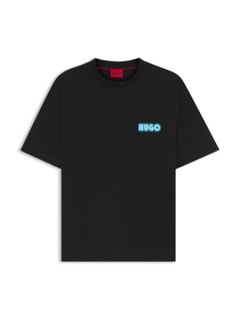 HUGO COTTON-JERSEY T-SHIRT WITH LOGO ARTWORK