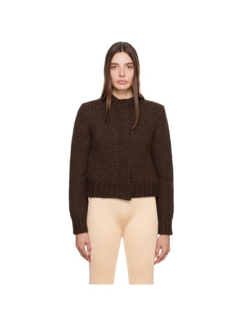 Brown Press-Stud Cardigan