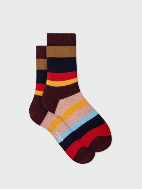 Paul Smith Women's Multi Colour Block Stripe Socks