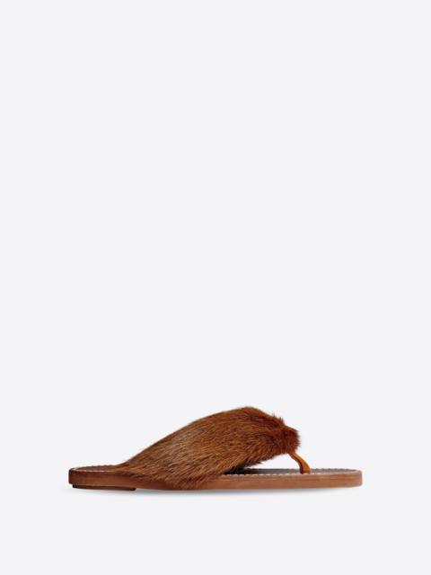 Dries Van Noten SANDALS IN LEATHER-TRIMMED CALF HAIR