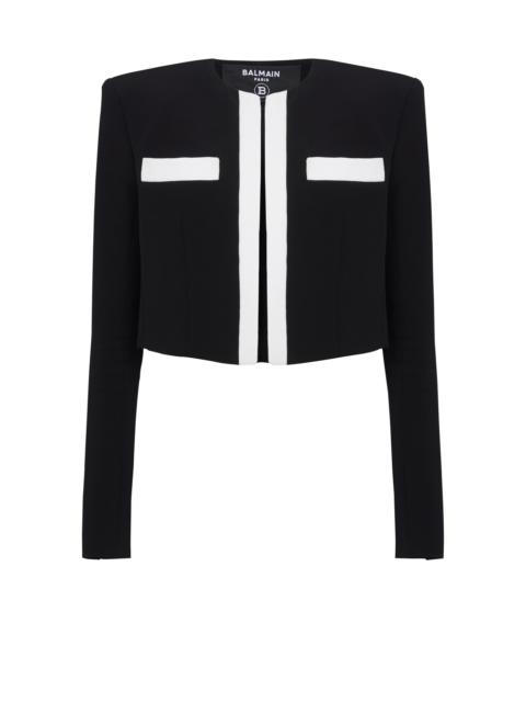 Two-tone crepe Spencer jacket