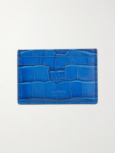TOM FORD Croc-Effect Leather Card Holder
