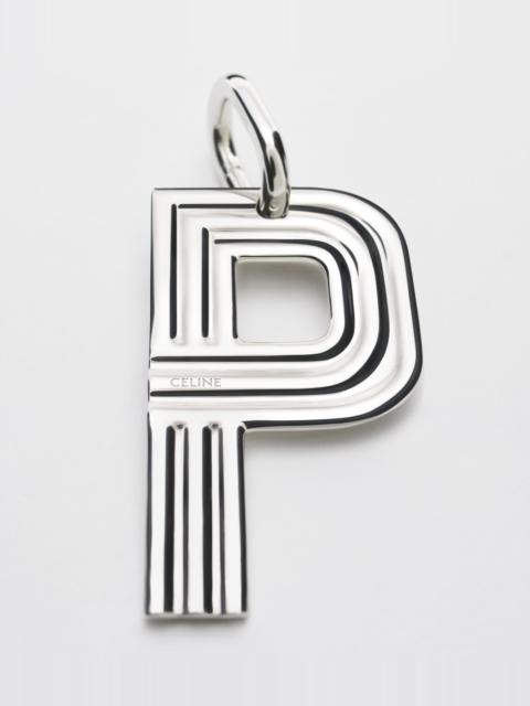 CELINE ALPHABET CHARMS P LETTER IN BRASS WITH RHODIUM FINISH