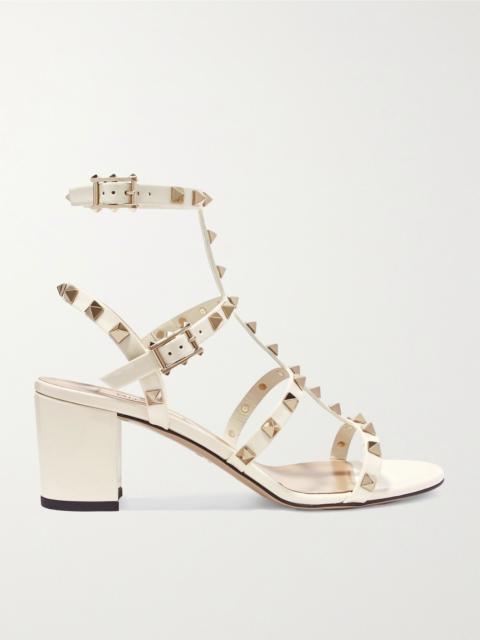 Valentino Valentino Garavani The Rockstud 60 patent-leather sandals Ivory