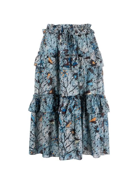 Josette high-waisted ruffled skirt