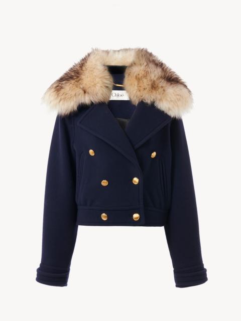 Chloé SHORT BOXY DOUBLE-BREASTED COAT IN WOOL