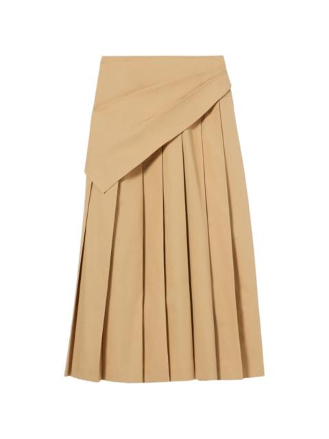 Claudie Pierlot pleated wrap-style midi skirt
