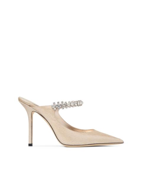 JIMMY CHOO 100mm crystal-embellished heeled mules