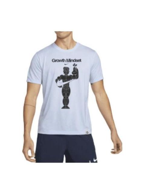 Nike Nike Dri-FIT Character Alphabet Pattern Printing Training Sports Quick Dry Breathable Short Sleeve B
