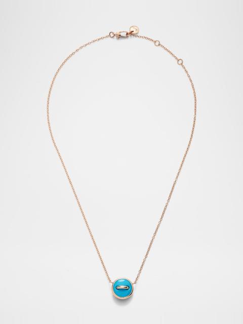 Pomellato Pom Pom Dot 18K Rose Gold Turquoise and Diamond Reversible Necklace