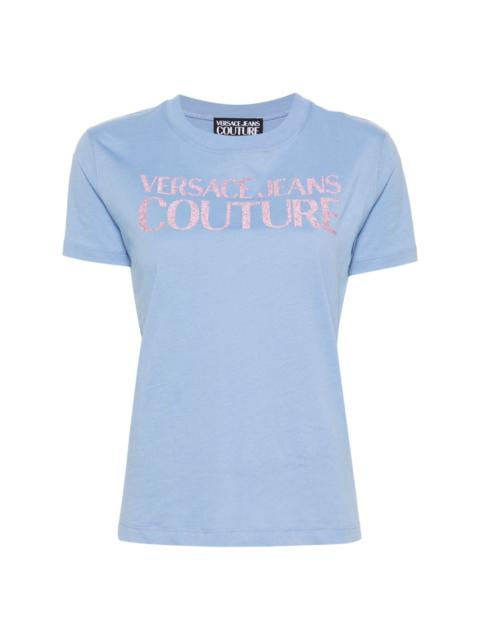 VERSACE JEANS COUTURE glittered-logo cotton T-shirt