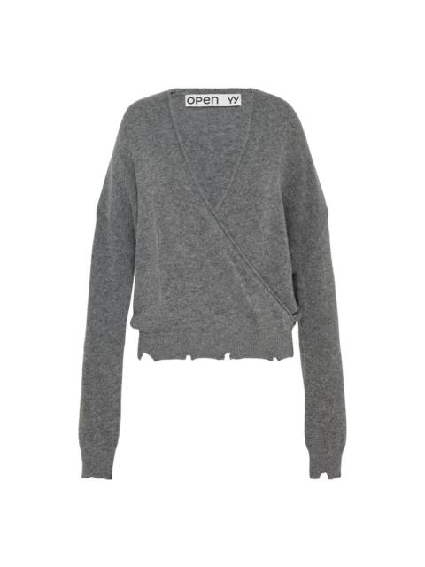 OPEN YY Wool Criss Cross Wrap Knit