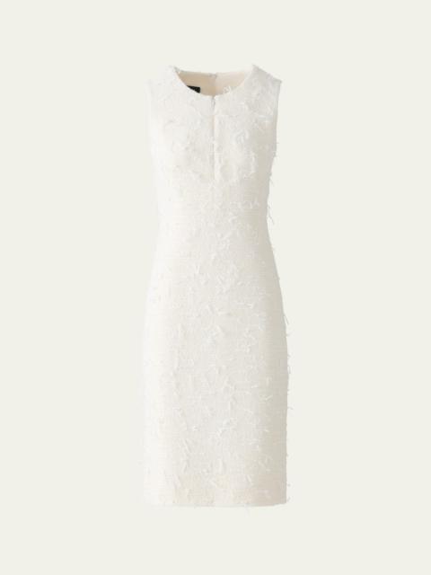 AKRIS Tweed Zip Front Wool Dress