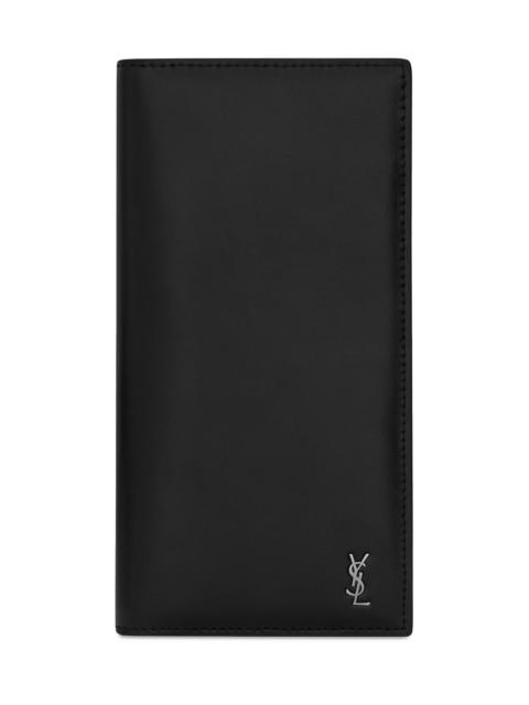 SAINT LAURENT Men's Tiny Cassandre Continental Wallet in Matte Leather - Black