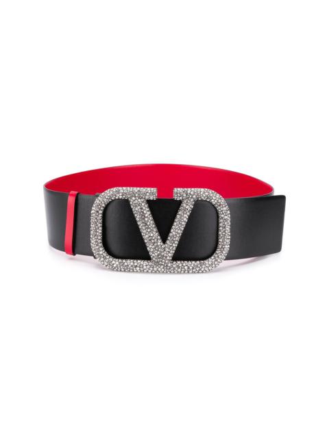 VLOGO crystal-embellished belt