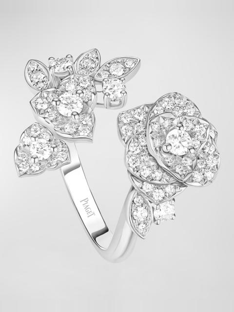 Piaget Rose 18K White Gold Vine Ring with Diamonds