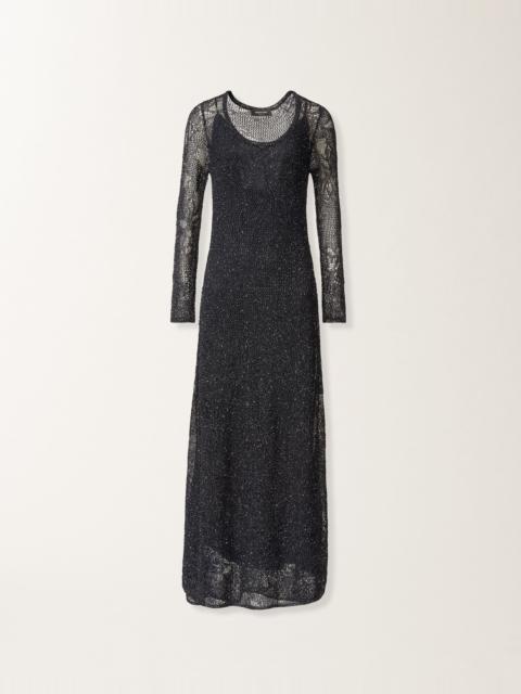 FABIANA FILIPPI Dress in midnight blue micro sequins