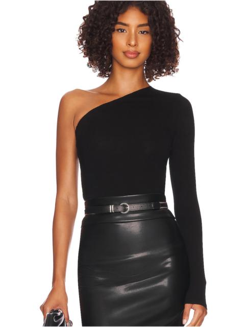 Enza Costa Silk Knit Angled One Shoulder Top