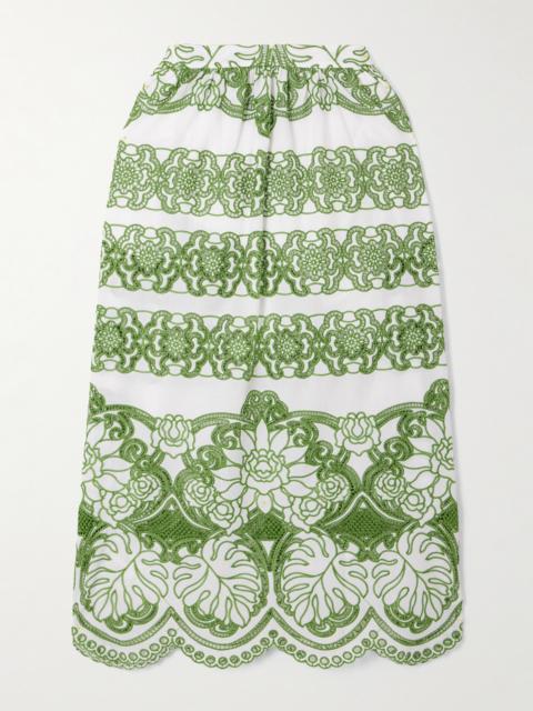 BORGO DE NOR Belan Scalloped Broderie Anglaise Maxi Skirt