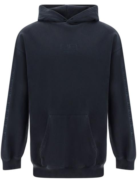 BALENCIAGA logo-embroidered cotton hoodie