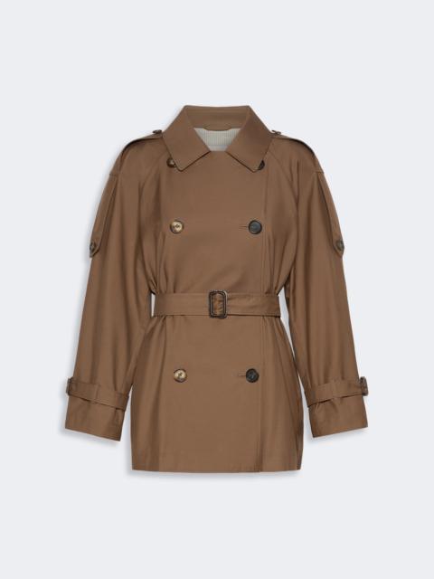Max Mara CAROLINE Short trench coat in water-repellent twill - BROWN