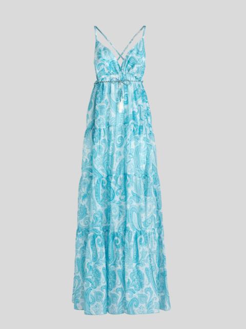 Etro LIQUID PAISLEY BEACH COTTON SILK DRESS