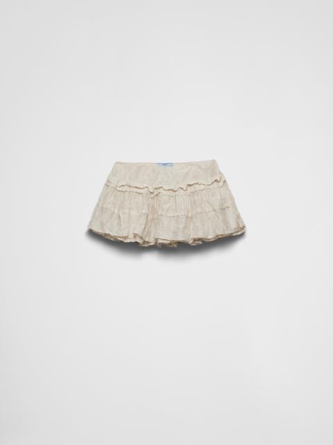 Prada Antiqued silk miniskirt