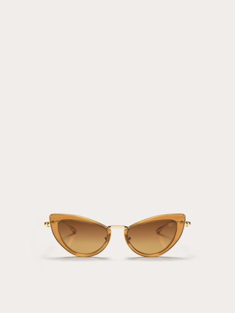 VIII - CAT-EYE TITANIUM AND ACETATE STUD FRAME
