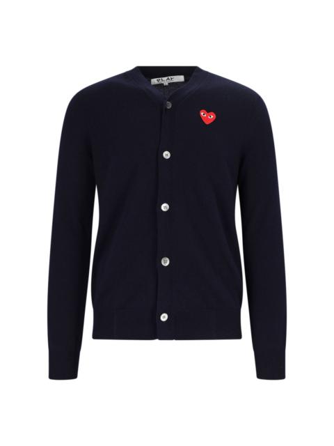 Comme des Garçons PLAY NAVY BLUE WOOL CARDIGAN 와 EMBROIDERED HEART UNISEX