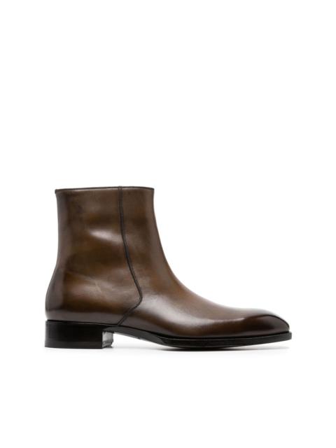 TOM FORD polished leather ankle boots