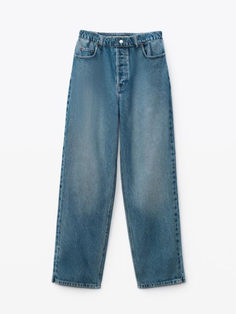 Alexander Wang RUCHED WAIST BAGGY PANT IN DENIM