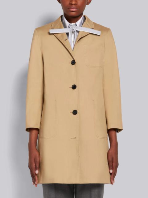 Thom Browne Khaki Cotton Mackintosh High Break Overcoat