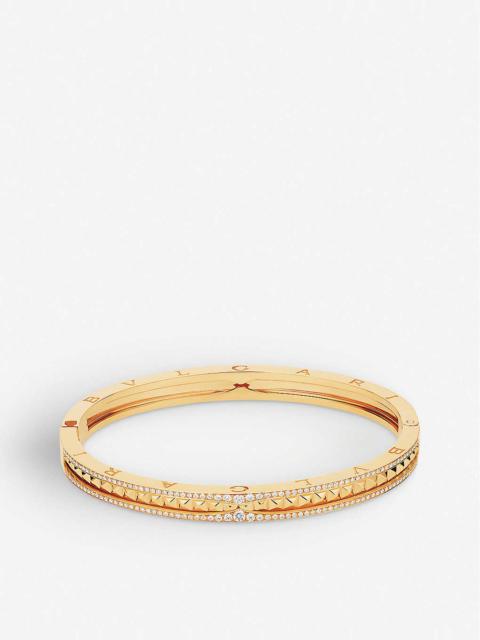 B.zero1 18ct yellow-gold and diamond pavé bracelet