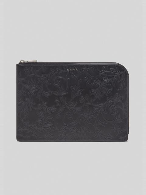 VERSACE Embossed Barocco Leather Organizer