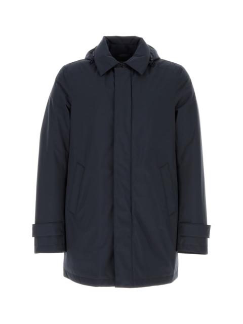 Herno Navy blue polyester down jacket