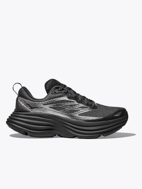 HOKA Stealth/Tech Bondi 8 Caged Shoes in Silver/Black