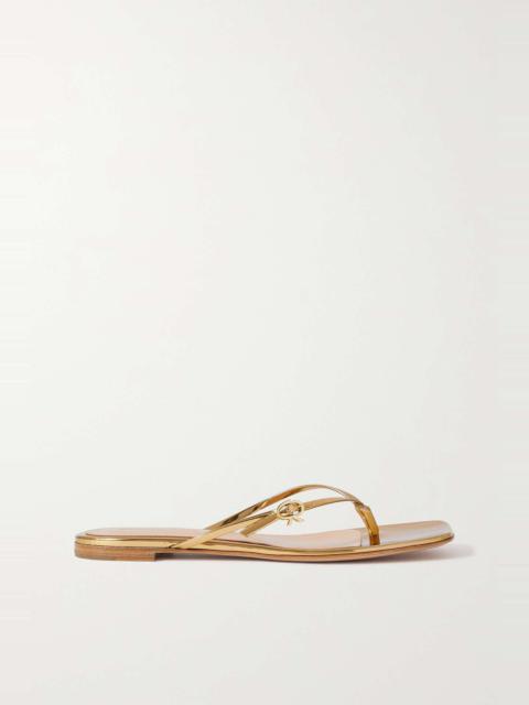 Mirrored-leather sandals