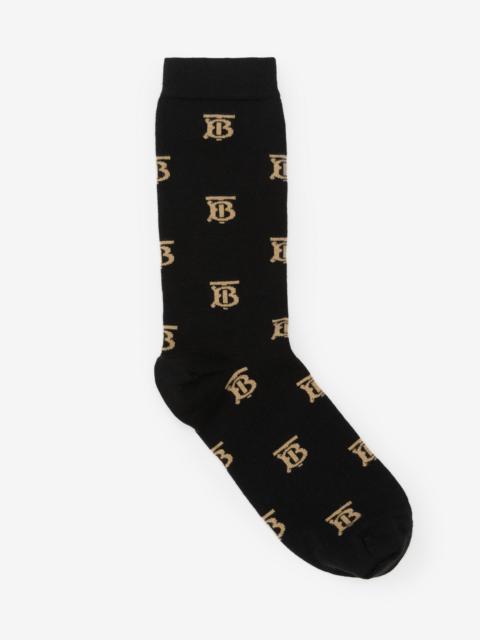 Burberry Monogram Motif Cotton Cashmere Blend Socks